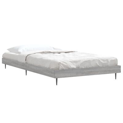 vidaXL Bed Frame without Mattress Grey Sonoma 100x200 cm Engineered Wood