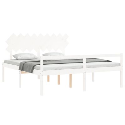 vidaXL Senior Bed without Mattress White Super King Size Solid Wood