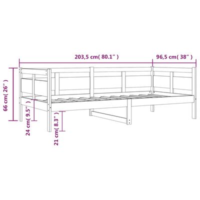 vidaXL Day Bed without Mattress Solid Wood Pine 90x200 cm