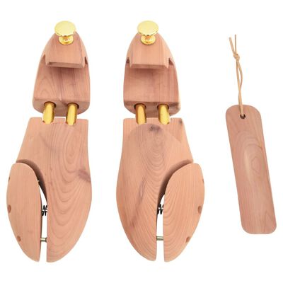 vidaXL Shoe Stretcher with Shoe Horn EU 40-41 Solid Wood Cedar