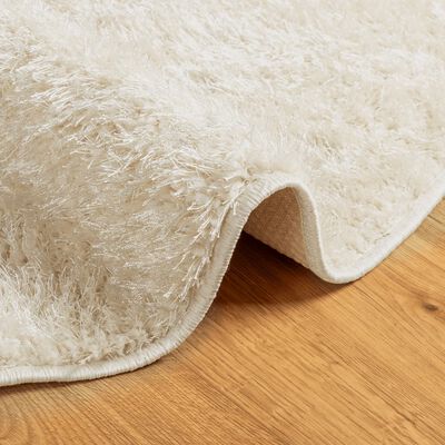 vidaXL Rug ISTAN High Pile Shiny Look Cream Ø 100 cm