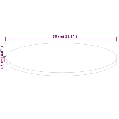 vidaXL Round Table Top ??30x1.5 cm Solid Wood Oak