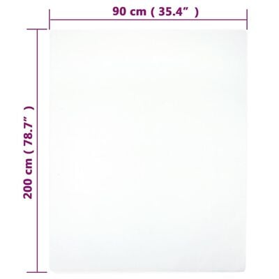 vidaXL Jersey Fitted Sheet White 90x200 cm Cotton
