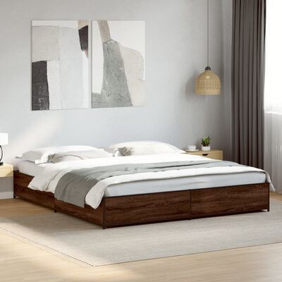 vidaXL Bed Frame without Mattress Brown Oak 160x200 cm