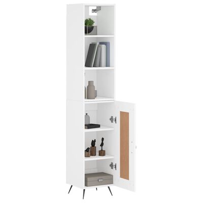 vidaXL Highboard White 34.5x34x180 cm Engineered Wood