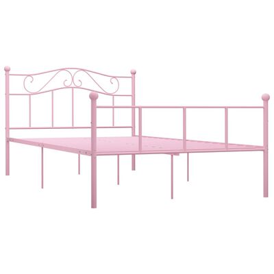 vidaXL Bed Frame without Mattress Pink Metal 120x200 cm