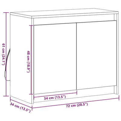 vidaXL Sideboard with LED Sonoma Oak 72x34x61 cm Engineered Wood