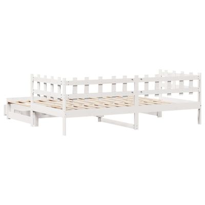 vidaXL Daybed with Trundle and Drawers without Mattress White 80x200 cm