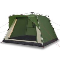 vidaXL Camping Tent Cabin 4-Person Green Quick Release