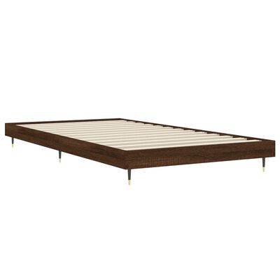 vidaXL Bed Frame without Mattress Brown Oak 100x200 cm Engineered Wood