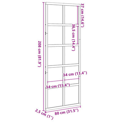 vidaXL Barn Door 80x208 cm Solid Wood Pine