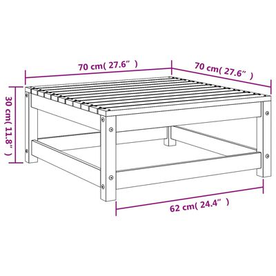 vidaXL Garden Footstool 70x70x30 cm Impregnated Wood Pine