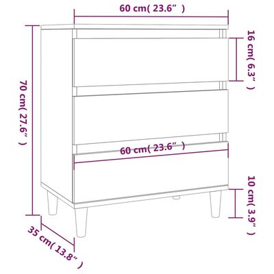 vidaXL Sideboard Sonoma Oak 60x35x70 cm Engineered Wood