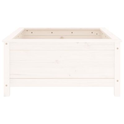 vidaXL Garden Planter White 82.5x82.5x39 cm Solid Wood Pine