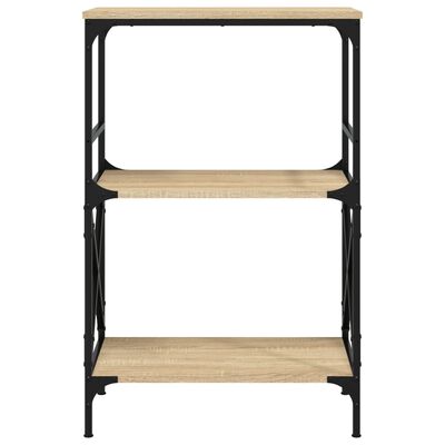 vidaXL Bookcase 3-Tier Sonoma Oak 59x35x90.5 cm Engineered Wood