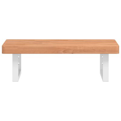 vidaXL Basin Shelf Wall Mounted Steel and Solid Wood Beech