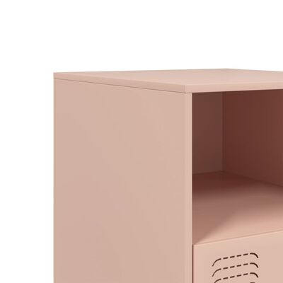 vidaXL Bedside Cabinet Pink 34.5x39x44 cm Steel