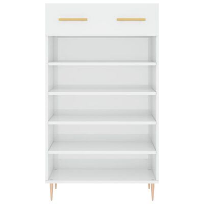 vidaXL Shoe Cabinet High Gloss White 60x35x105 cm Engineered Wood