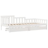 vidaXL Daybed with Drawers without Mattress White 90x200 cm Solid Wood