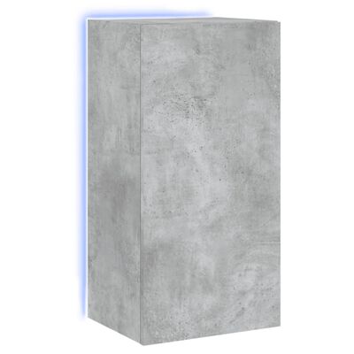 vidaXL TV Wall Cabinet with LED Lights Concrete Grey 40.5x35x80 cm