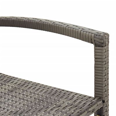 vidaXL 3 Piece Garden Bar Set Grey Solid Wood Acacia and Poly Rattan