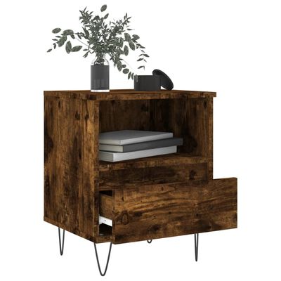 vidaXL Bedside Cabinets 2 pcs Smoked Oak 40x35x50 cm Engineered Wood