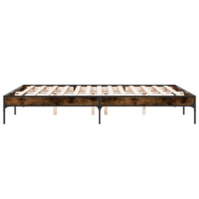 vidaXL Bed Frame without Mattress Smoked Oak 150x200 cm King Size