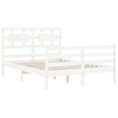 vidaXL Bed Frame without Mattress White 140x200 cm Solid Wood