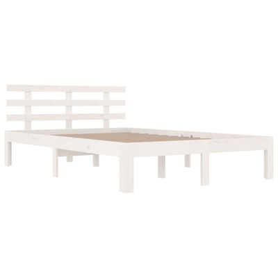 vidaXL Bed Frame without Mattress White Solid Wood 150x200 cm King Size