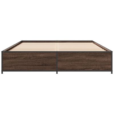 vidaXL Bed Frame without Mattress Brown Oak 150x200 cm King Size