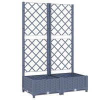 vidaXL Garden Planter with Trellis Dark Grey 80x40x121.5 cm PP