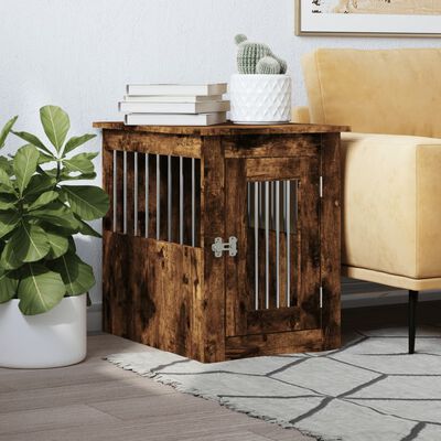 vidaXL Dog Crate Furniture Smoked Oak 45x62x59 cm Engineered Wood