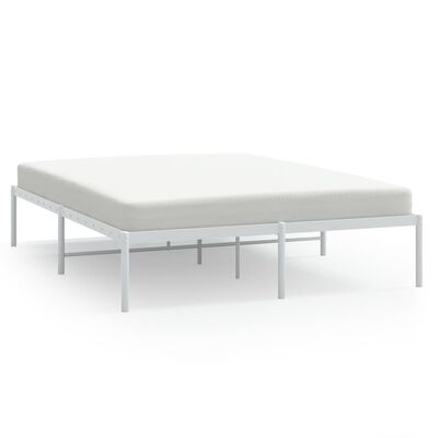 vidaXL Metal Bed Frame without Mattress White 150x200 cm King Size