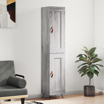 vidaXL Highboard Grey Sonoma 34.5x34x180 cm Engineered Wood