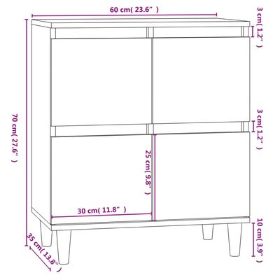 vidaXL Sideboard Concrete Grey 60x35x70 cm Engineered Wood