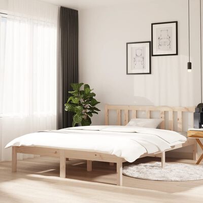 vidaXL Bed Frame without Mattress Solid Wood 120x190 cm Small Double