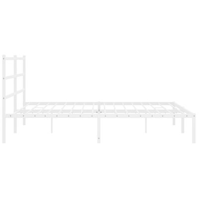 vidaXL Metal Bed Frame without Mattress with Headboard White 193x203 cm