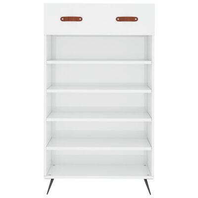 vidaXL Shoe Cabinet High Gloss White 60x35x105 cm Engineered Wood