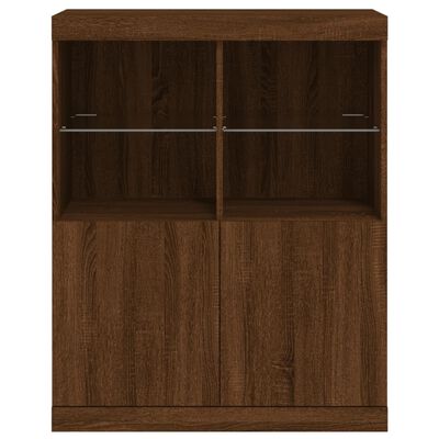 vidaXL Sideboard with LED Lights Brown Oak 81x37x100 cm