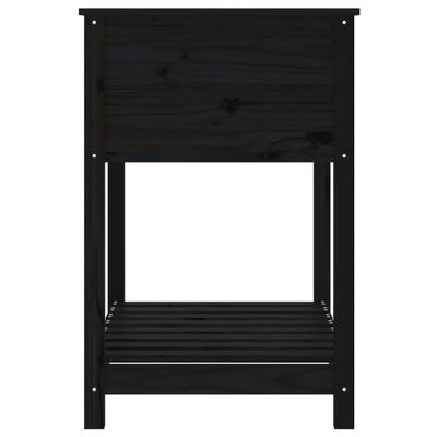 vidaXL Planter with Shelf Black 82.5x54x81 cm Solid Wood Pine