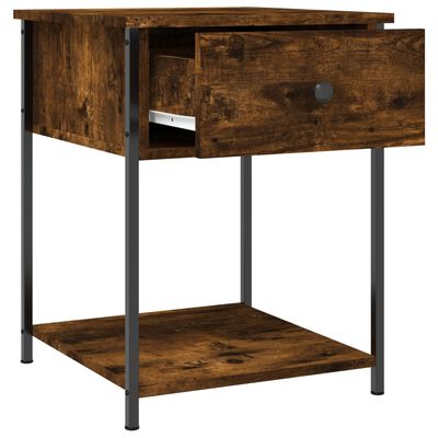 vidaXL Bedside Table Smoked Oak 44x45x58 cm Engineered Wood