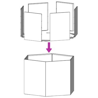 vidaXL Garden Planter Hexagon 46x40x45 cm Stainless Steel