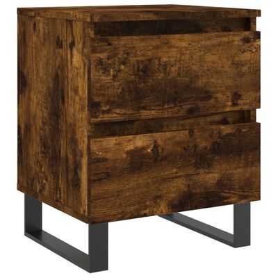 vidaXL Bedside Cabinet Smoked Oak 40x35x50 cm Engineered Wood