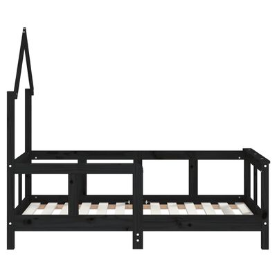 vidaXL Kids Bed Frame Black 70x140 cm Solid Wood Pine