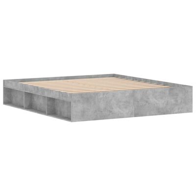 vidaXL Bed Frame without Mattress Concrete Grey 180x200 cm Super King Size