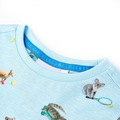 Kids' T-shirt Light Blue Melange 140