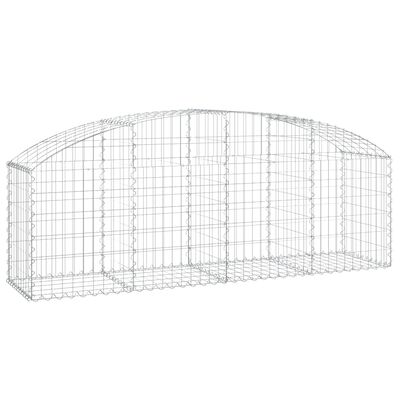 vidaXL Arched Gabion Basket 200x50x60/80 cm Galvanised Iron