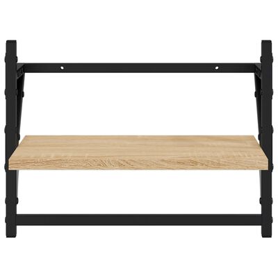 vidaXL Wall Shelves with Bars 2 pcs Sonoma Oak 40x25x30 cm