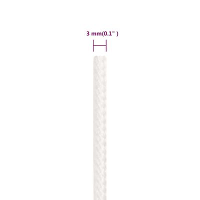 vidaXL Boat Rope Full White 3 mm 500 m Polypropylene