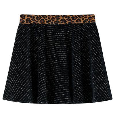 Kids' Skirt with Leopard Waistband Black 116